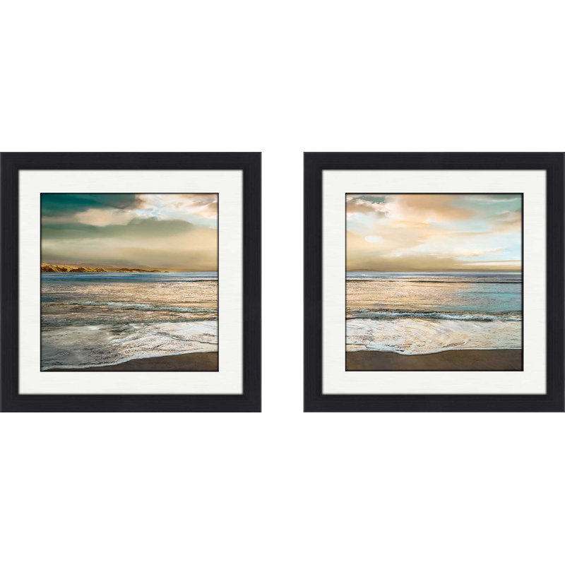 « nuance », ensemble de 2 reproductions de peintures à l’acrylique encadrées, Blanc mat, H 16,5 po x l 33 po x P 1 po
