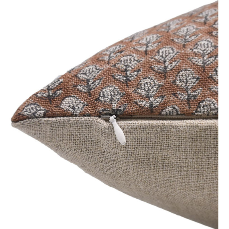 Linen Pillow Cover, Square, 18"H x 18"W, Yellow/White Floral 1