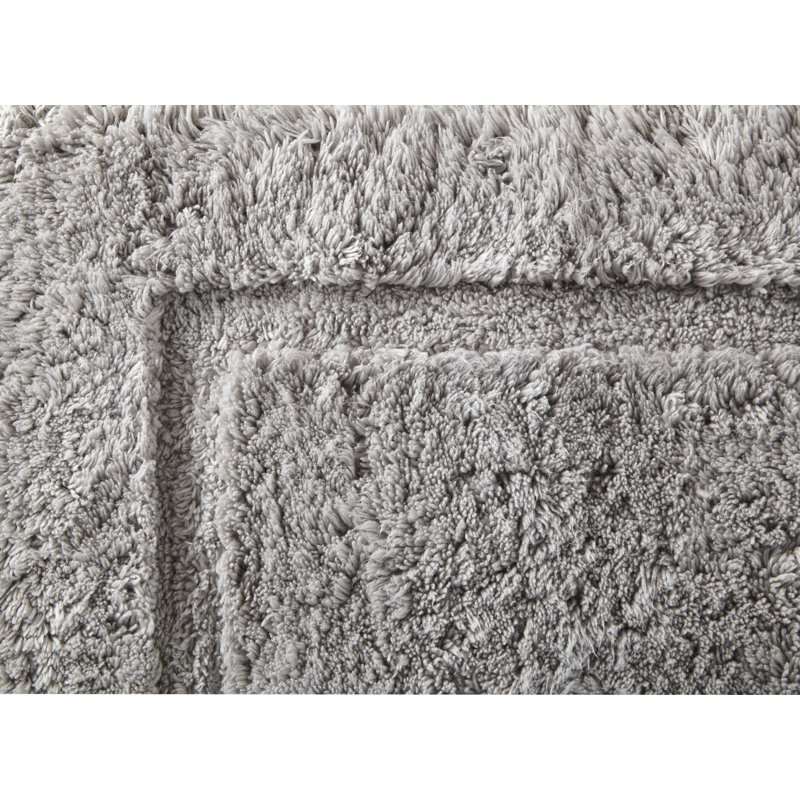 Tiffany Cloud Rectangle 100% Cotton Bath Rug, Single - 40" L x 24" W, Gray
