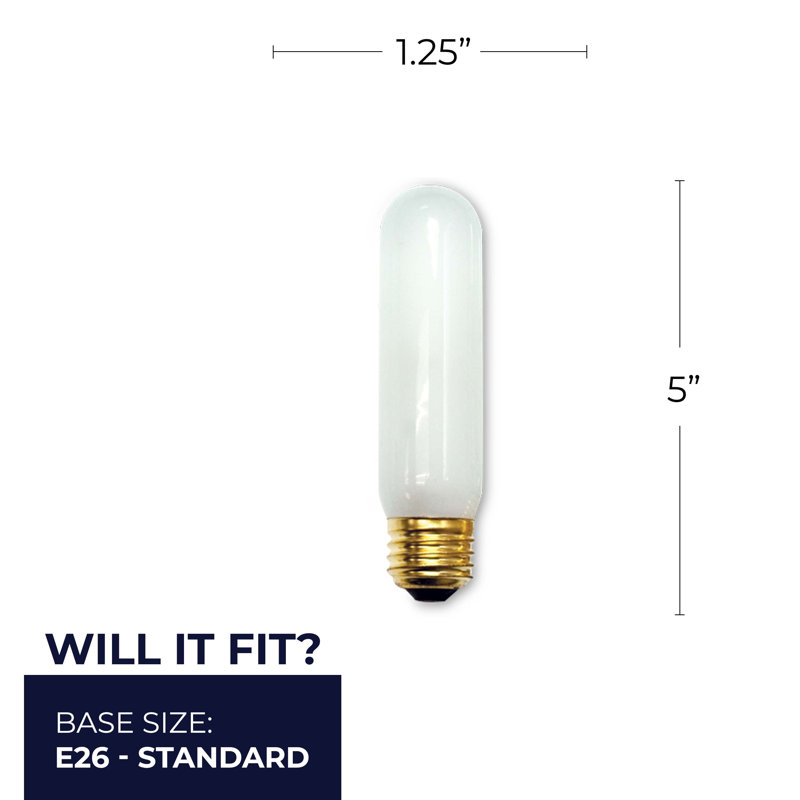 Ampoule incandescente à intensité variable 40 watts T10 (2700) E26 / culot moyen (standard), 260, 5000