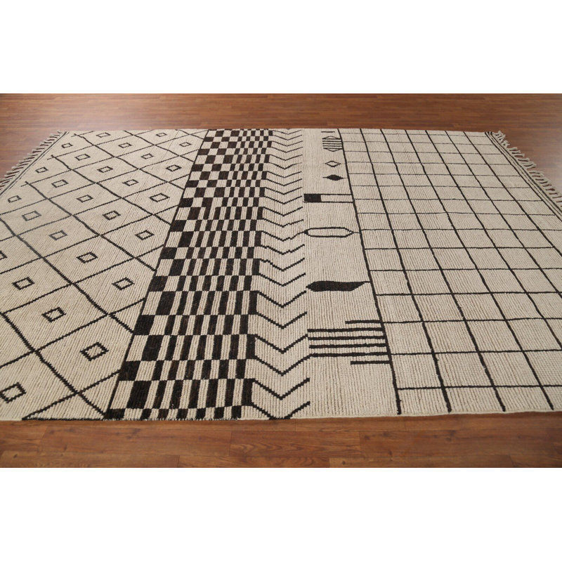 Tapis oriental marocain à motif treillis 8 x 11