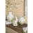 8X6.5X7.5" White Ceramic Pitcher Vase With Green Botanical Motifs And Twisted Handle