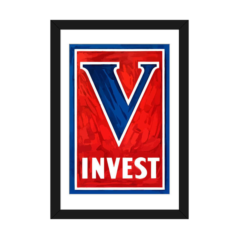 «V for Victory - Invest Wartime Poster», affiche vintage sur toile, H 32 po x l 24 po x P 1 po, Papier d'art encadré noir