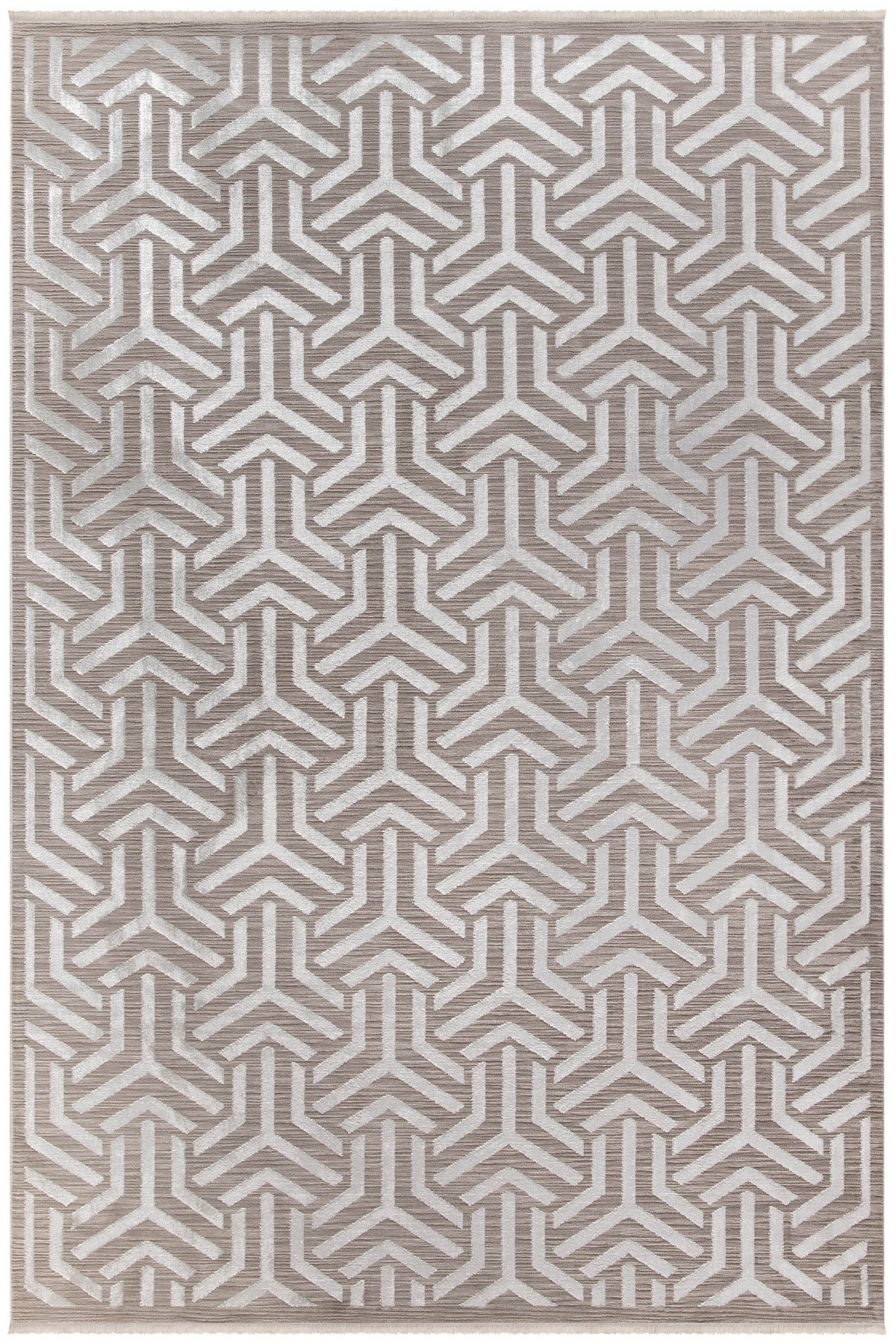 Corrigan Studio® Infinity Geometric Design Grey Mink Carpet Machine ...