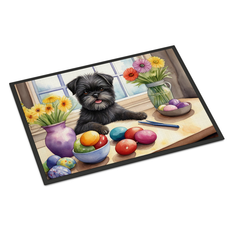 Paillasson Decorating Pâques Affenpinscher, L 24 po x L 36 po