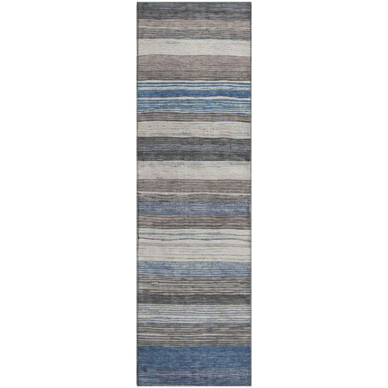 Premium Machine Washable Hedden AMF1703 Stripes Rug, Runner 2'3" x 7'6"