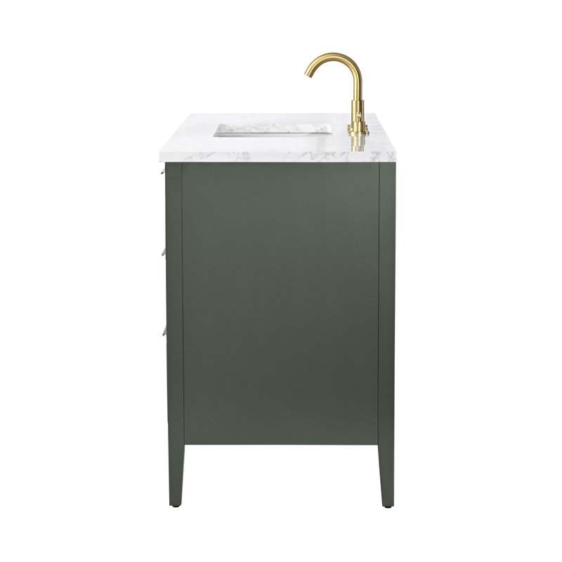 Emma 48" W Single Vanity, Vintage Green/Brushed Bronze