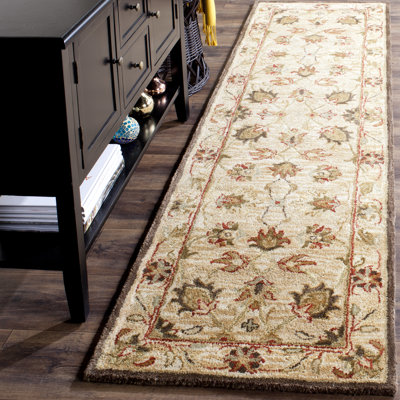 Armintha Oriental Hand-Tufted Wool Beige Area Rug