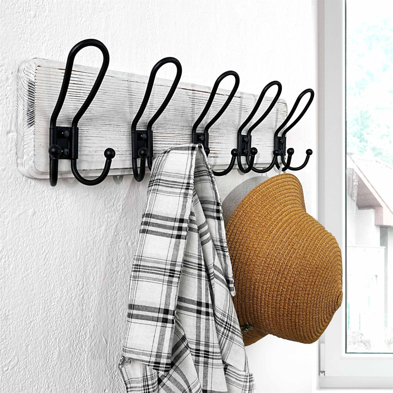 5 - Hook Coat Rack, White/Black