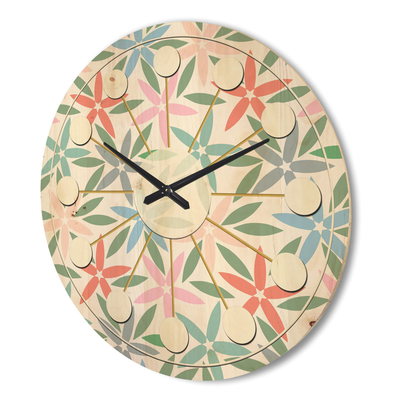 Horloge murale Abstract Flower Design III, Très grand