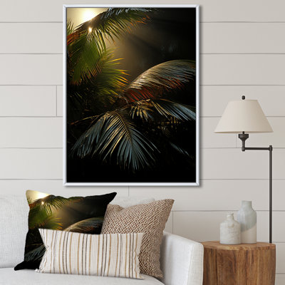 Impression sur toile, sépia, sérénité, palmiers et palmiers