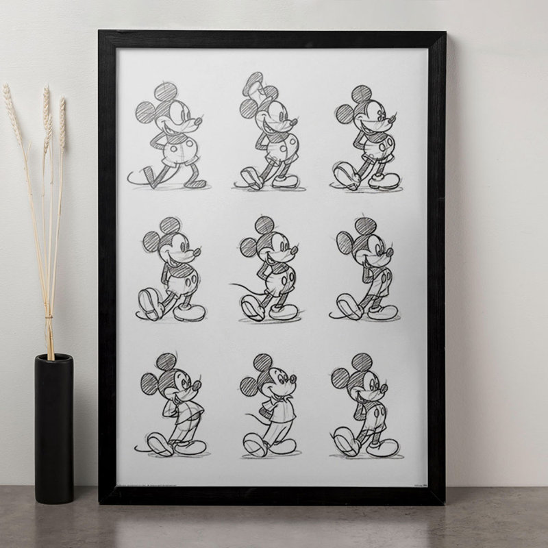 Mickey Mouse Sketched - Picture Frame Drawing