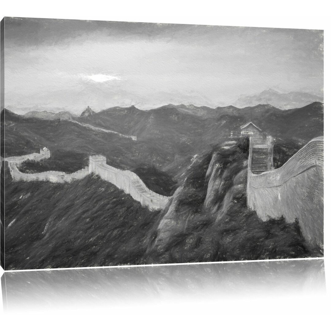 Leinwandbild "Chinesische Mauer", Grafikdruck