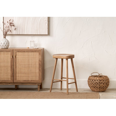 Adhitya Solid Wood Counter Stool