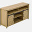 Buffet avec porte de grange coulissante et panneaux grillagés, buffet de ferme avec rangement ouvert-1473141253