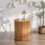 Table d'appoint cylindrique rétro - Design en relief à texture verticale - Moderne