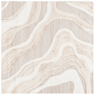 Lyonel Ivory Brown Abstract Rug