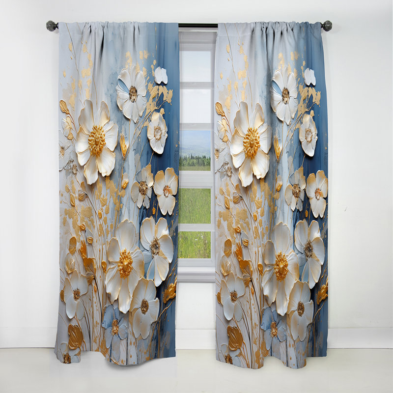 Borodale - Rideau fleurs sauvages - Rideau occultant à motif floral - 1 panneau, L 52 po x L 120 po