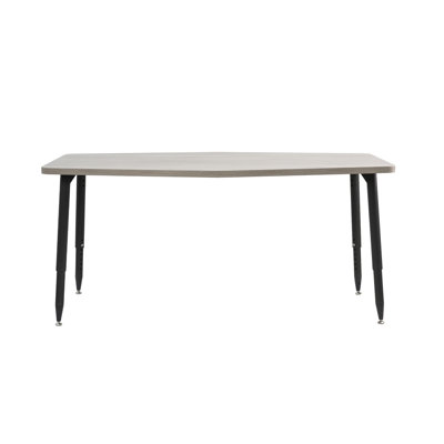 Adapte 34 x 60 Long Hexagon Woodgrain Activity Table with Adjustable Tapered Legs