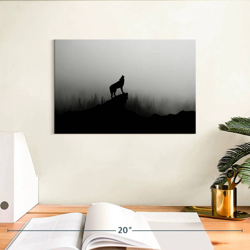 Silhouette de loup Brampt, H 8 po x l 12 po