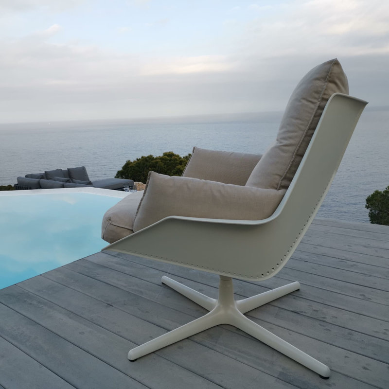 Fauteuil de patio avec coussin Anou Toledo, Gris verdâtre