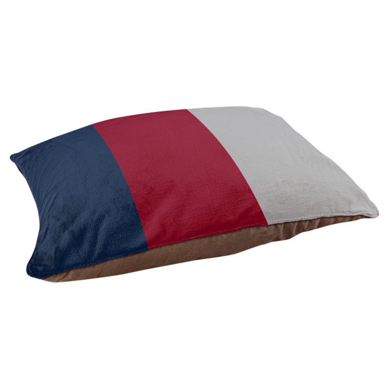 Coussin pour chien hockey Las Vegas, Grand (l 50 po x P 40 po x H 17 po), Bleu nuit polaire / rouge / argent