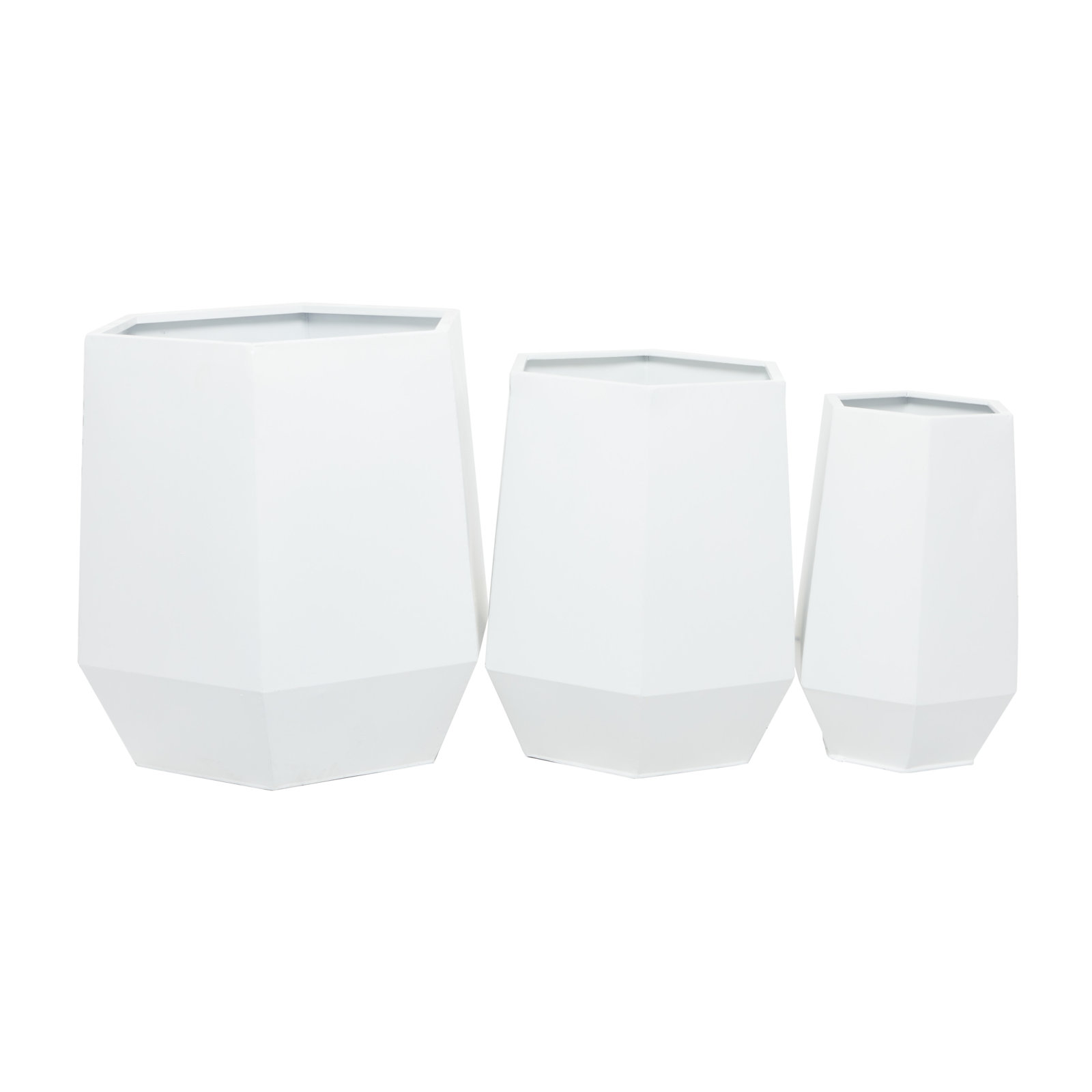 Esta Metal Planter - Set of 3, White