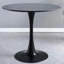 Table de salle à manger moderne 31,5 po, finition noire, base en métal, idéal pour les petits appartements, matériaux géométriques, nettoyage rapide