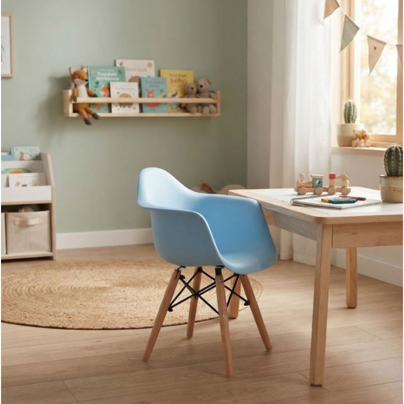 Chaise pour enfants en plastique Benson, Bleu