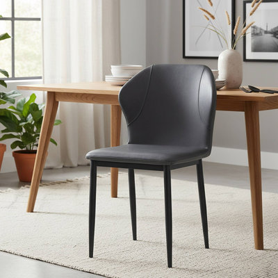 Chaise de salle à manger rembourrée avec structure en fer Steves