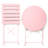 3 Pieces Patio Bistro Balcony Metail Chair Table Set-Pink