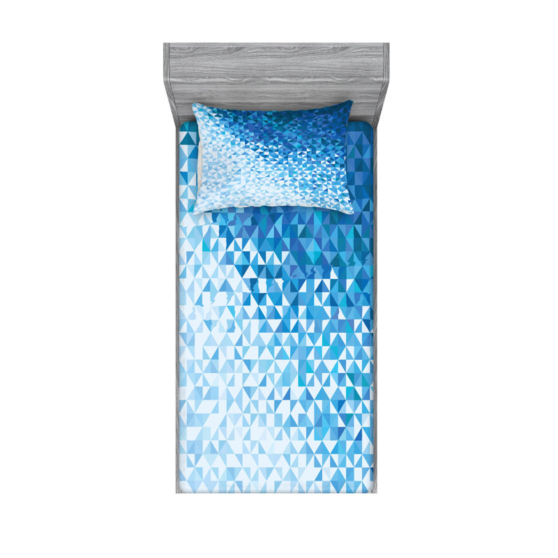 Ensemble de draps à motif mosaïque numérique, Ensemble de draps pour lit simple avec drap-housse