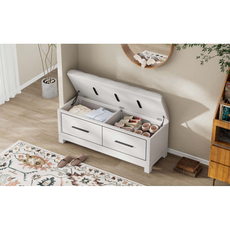 Banc à chaussures avec coussin amovible et rangement dissimulé pour le vestibule, le salon et les couloirs, durable et élégant