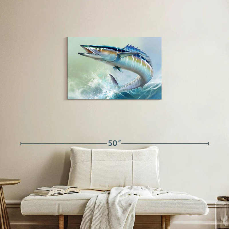 Brampt Wahoo Fish On Waves, 20" H x 30" W