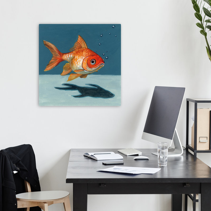 Goldfish Chillin, art contemporain, H 18 po x l 18 po