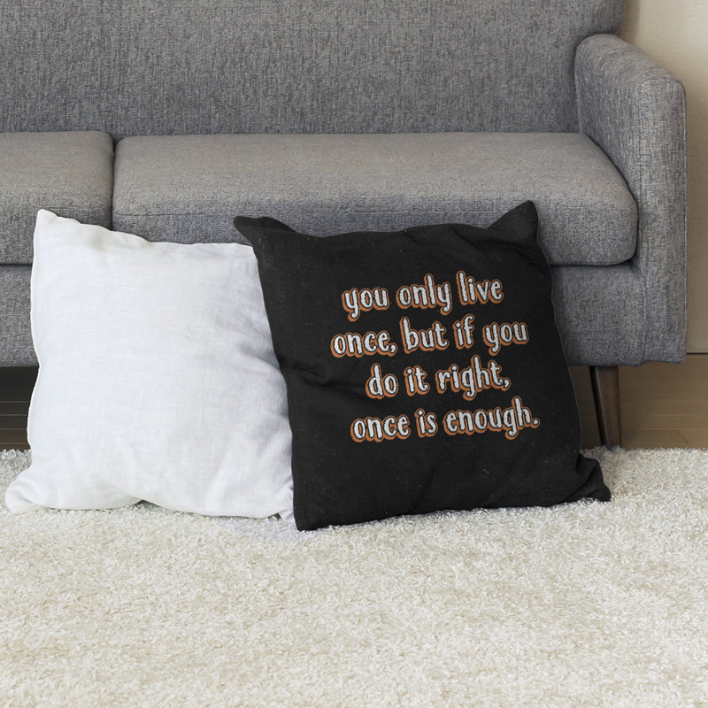 Coussin de sol You Only Live Once, 40 po x 40 po, Orange