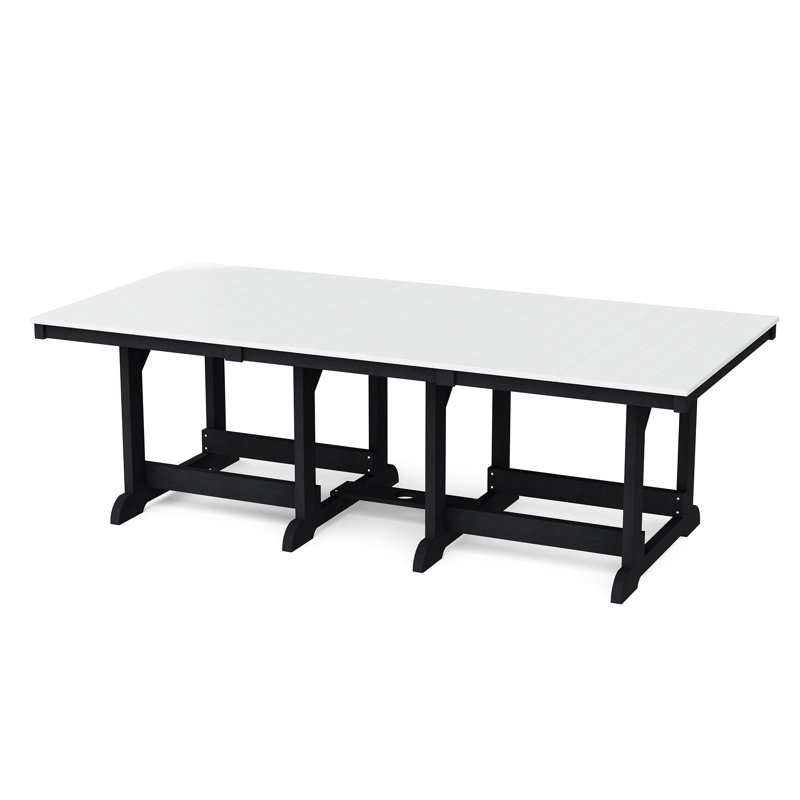 Table de salle à manger 44 po x 94 po Heritage, Blanc/Noir
