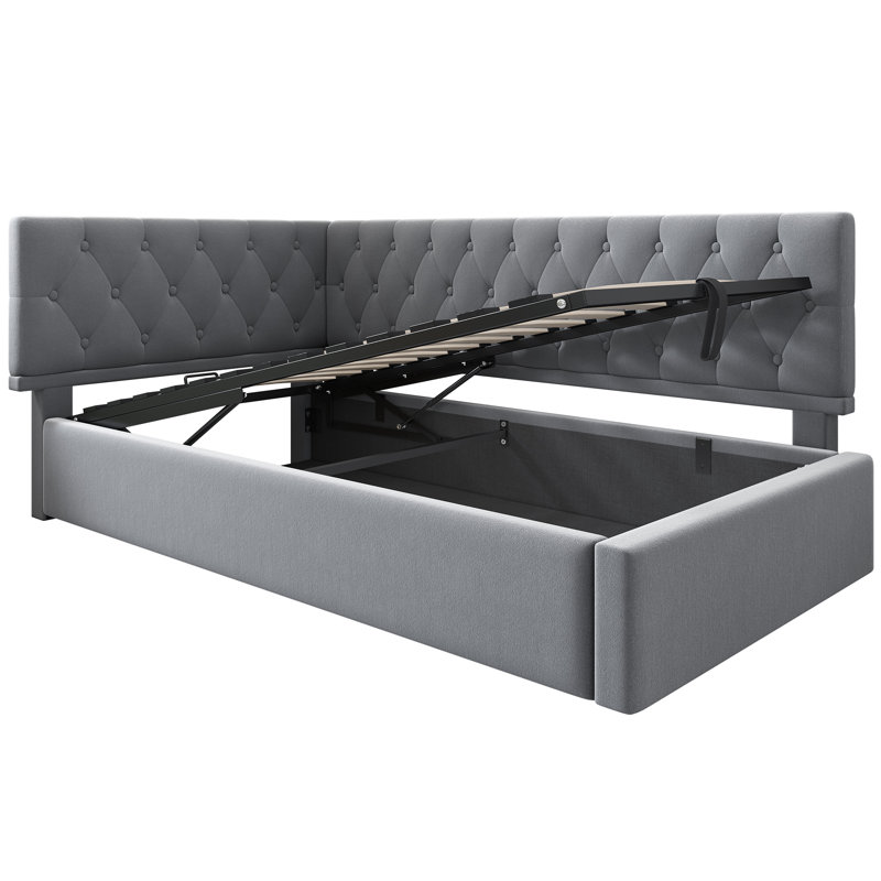 3ft Storage Bed Daybed Velvet, Grey