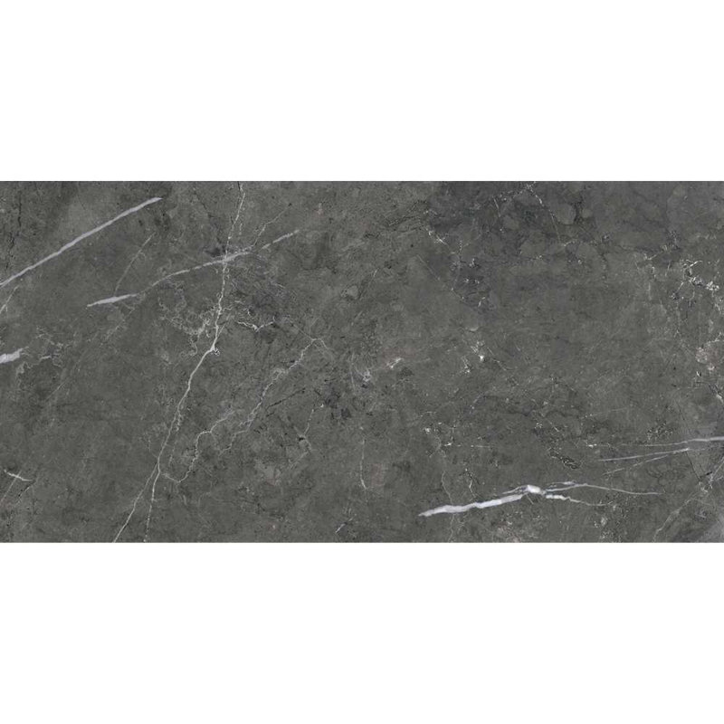 Carrelage mural et de sol Opera 12" x 24" en porcelaine mat aspect marbre, gris