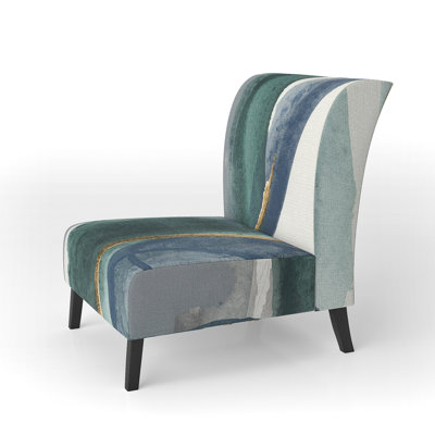Mettalic I - Glam Upholstered Slipper Chair