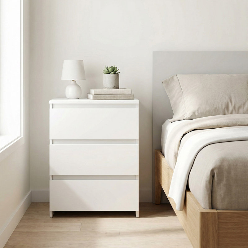 45cm W Manufactured Wood Bedside Table