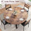 42" Rustic Brown Round Wood Pedestal Dining Table for 4 - Space Saving Kitchen & Dining-1505710730-1505710725
