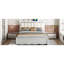 Grand lit plateforme blanc avec tiroirs et lit gigogne-1717741680
