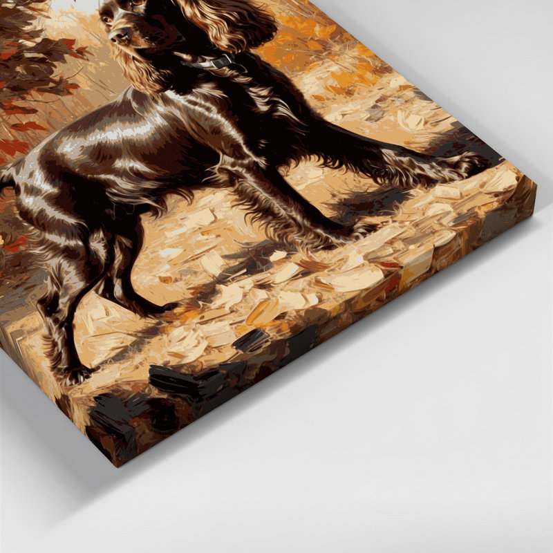 «Dogs Field Spaniel», art mural sur toile brune, 11" H x 14" W