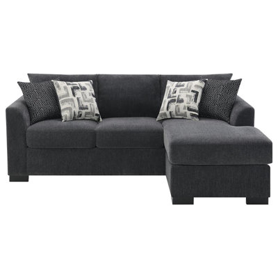 Storia Sleeper Sectional Chaise Sofa, 4 Pillows, 84 Inch