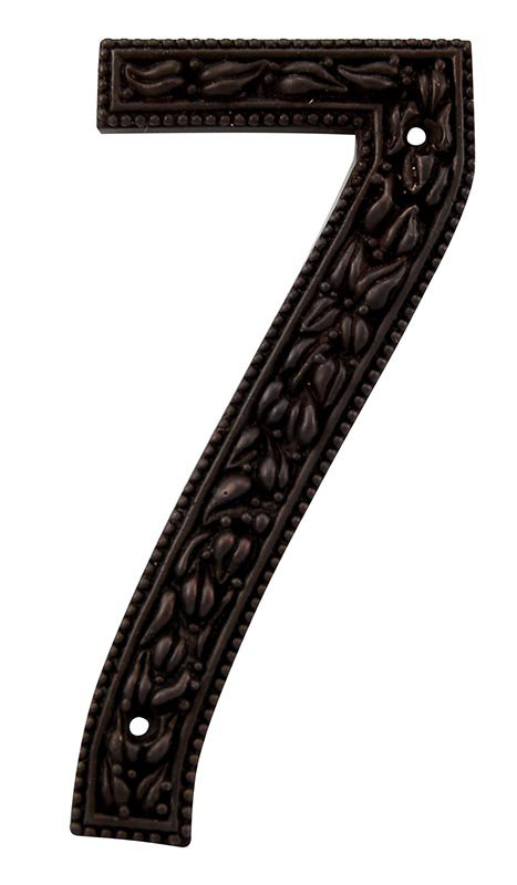 5 po. Numéro de maison San Michele, Bronze frotté à l'huile, 7