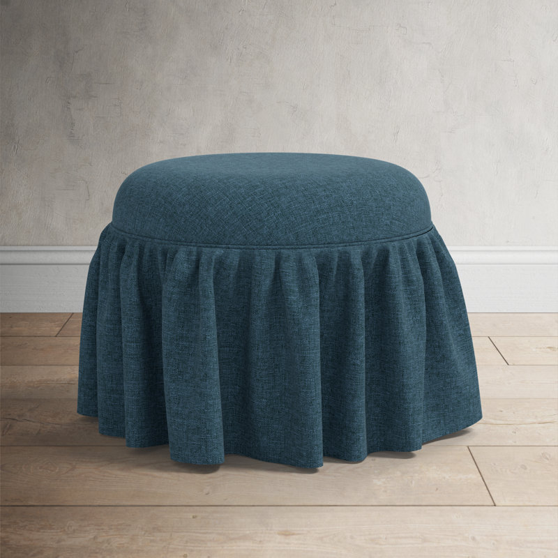 Repose-pieds Jebb, Zuma Navy Textured Linen