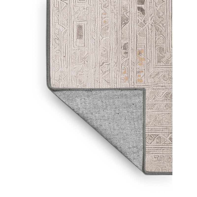 Machine Washable Gray Area Rug, Rectangle 6' x 9'