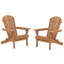 Ensemble de 2 chaises pliantes en bois pour l'extérieur Adirondack avec dossier pré-assemblé, chaise de patio en bois pour patio