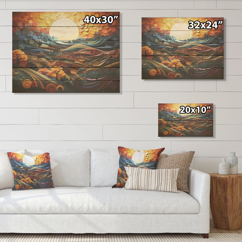"Countryside Fusion Unveilé I" - Art mural en bois de ferme sur bois de pin naturel, H 10 po x l 20 po
